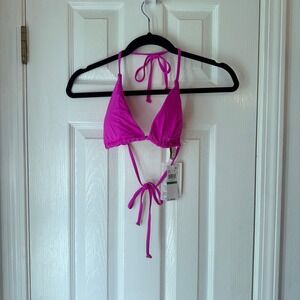 BECCA‎ COLOR CODE TRIANGLE Tie Bikini Top Pink LARGE